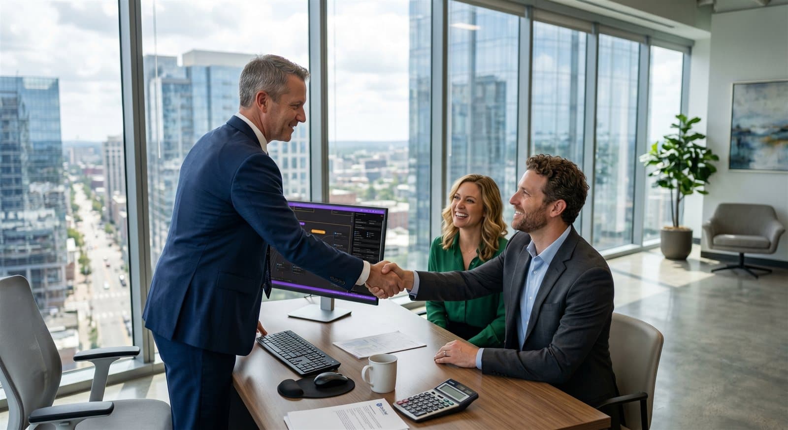 A financial adviser walking a client through a plan