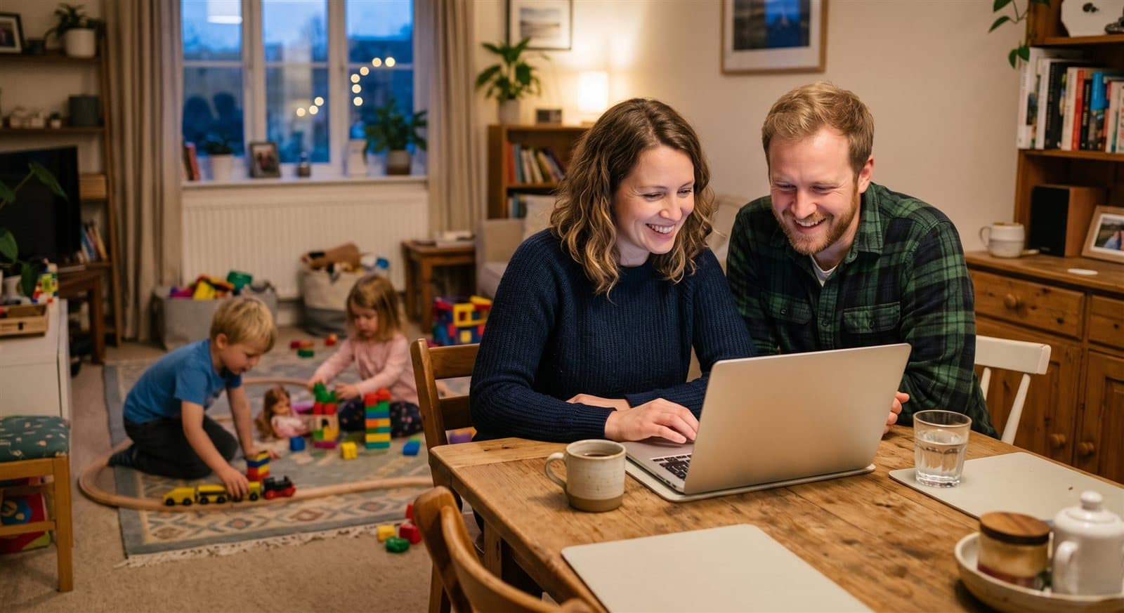 A family discussing their shared wealth picture